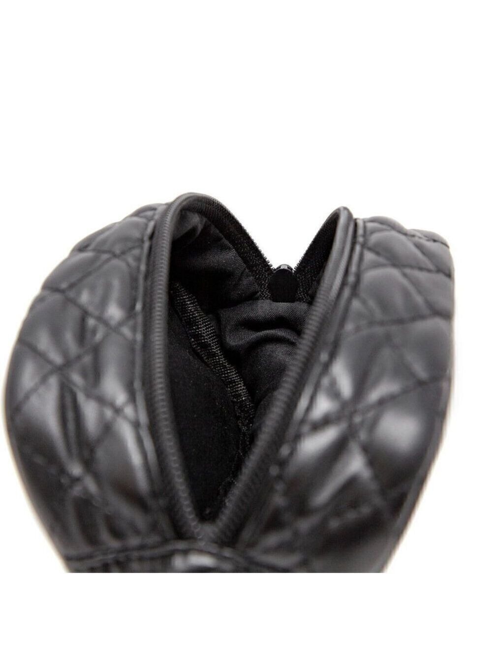 Black Vegan Quilted cosmetic/dopp bag - Picture 4 of 4